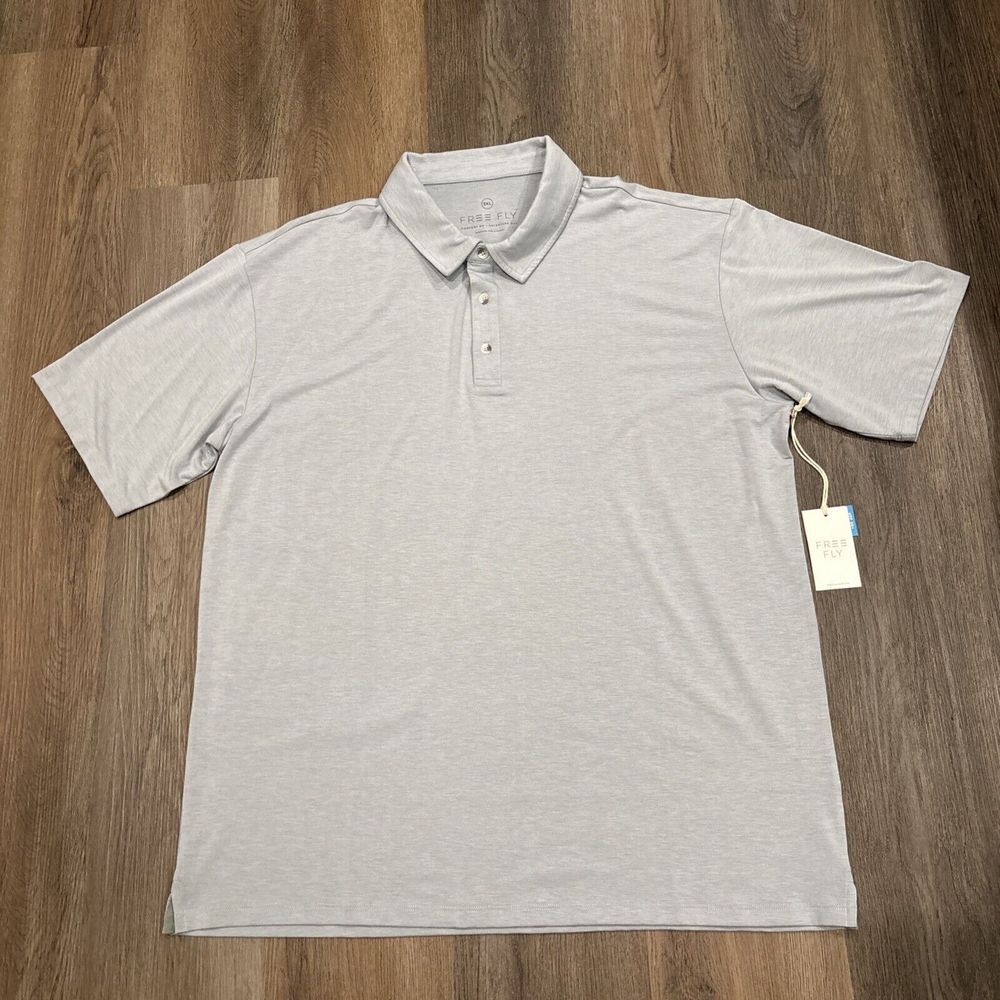 Free Fly Mens XXXL Bamboo Flex Polo Shirt Aspen Gray Soft Casual Size 3XL